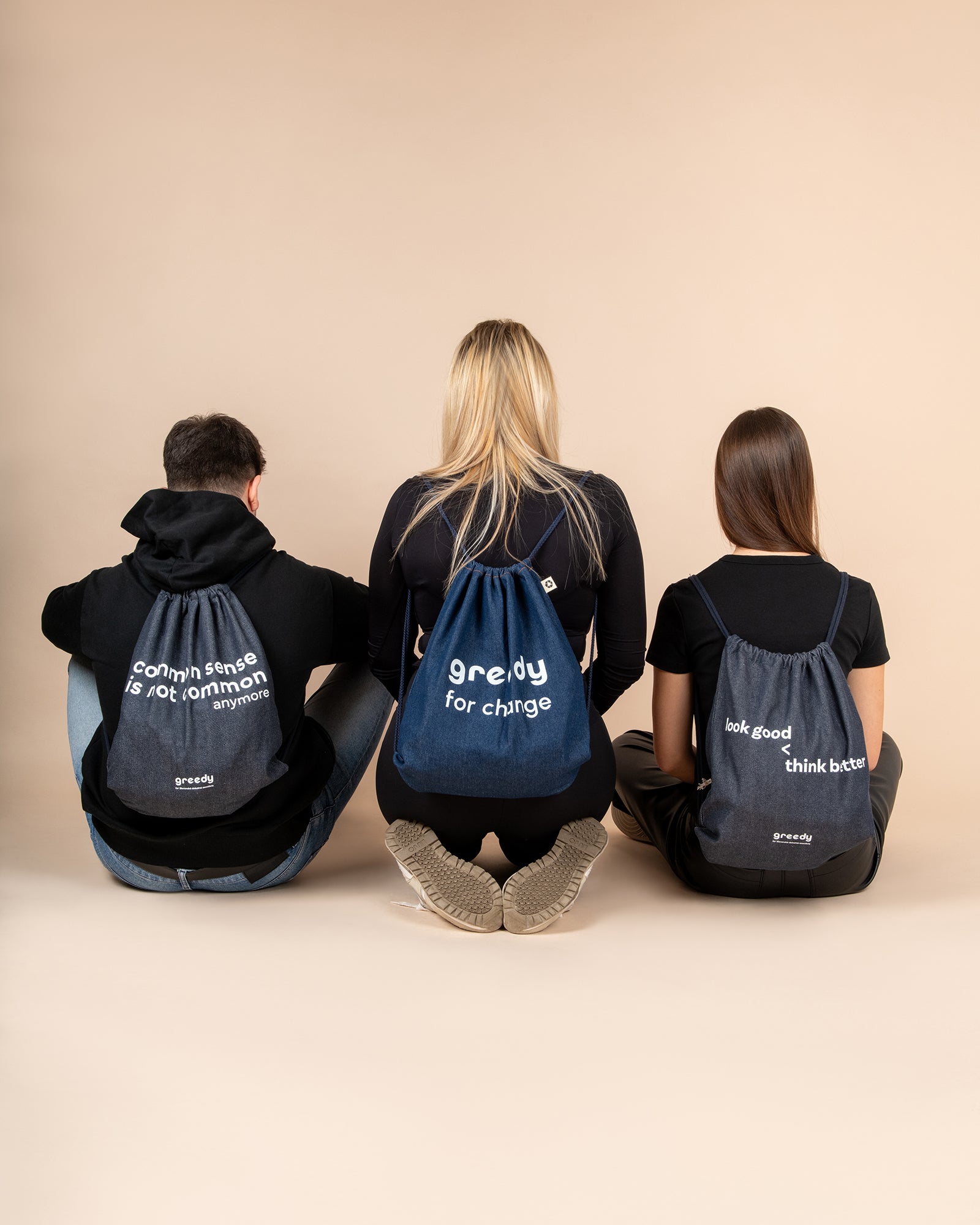 Denimový batoh Look good, think better