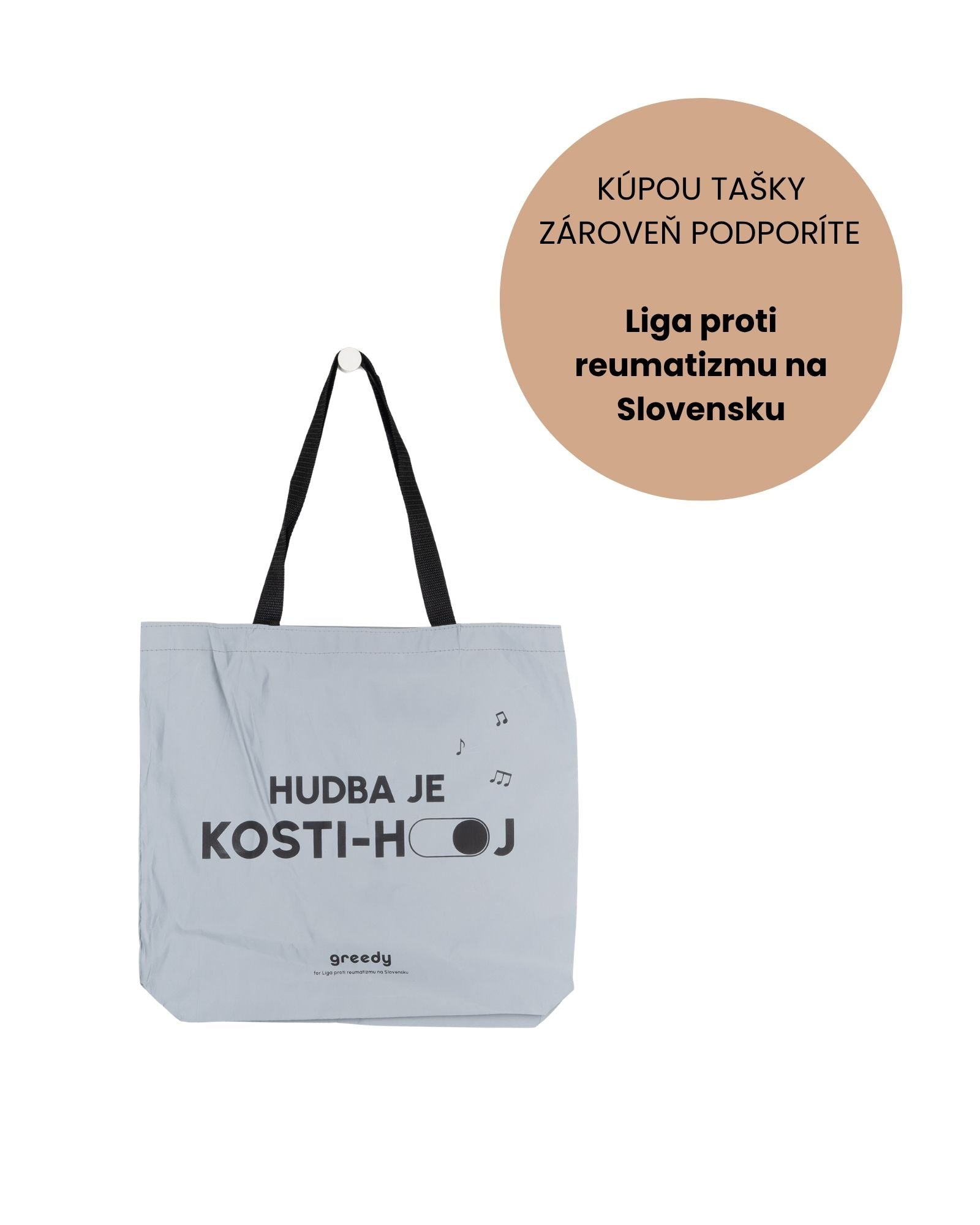 Reflexná nákupná taška Hudba je Kostihoj