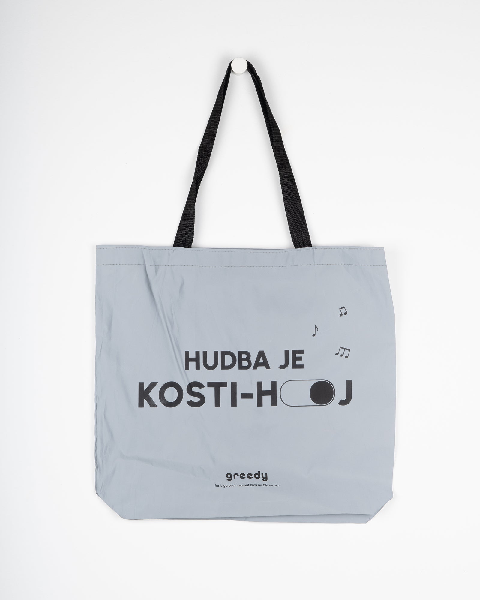 Reflexná nákupná taška Hudba je Kostihoj