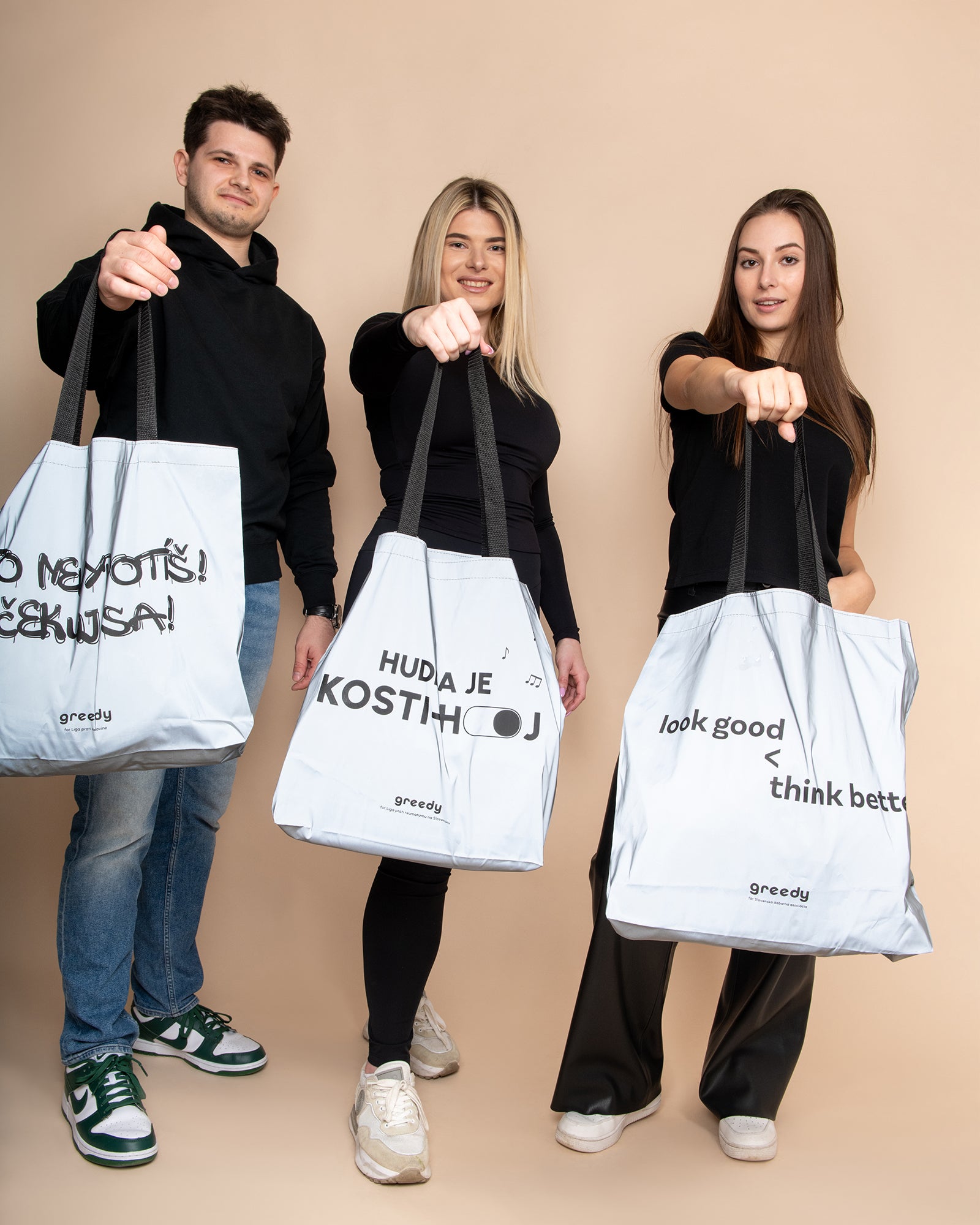 Reflexná nákupná taška Look good, think better