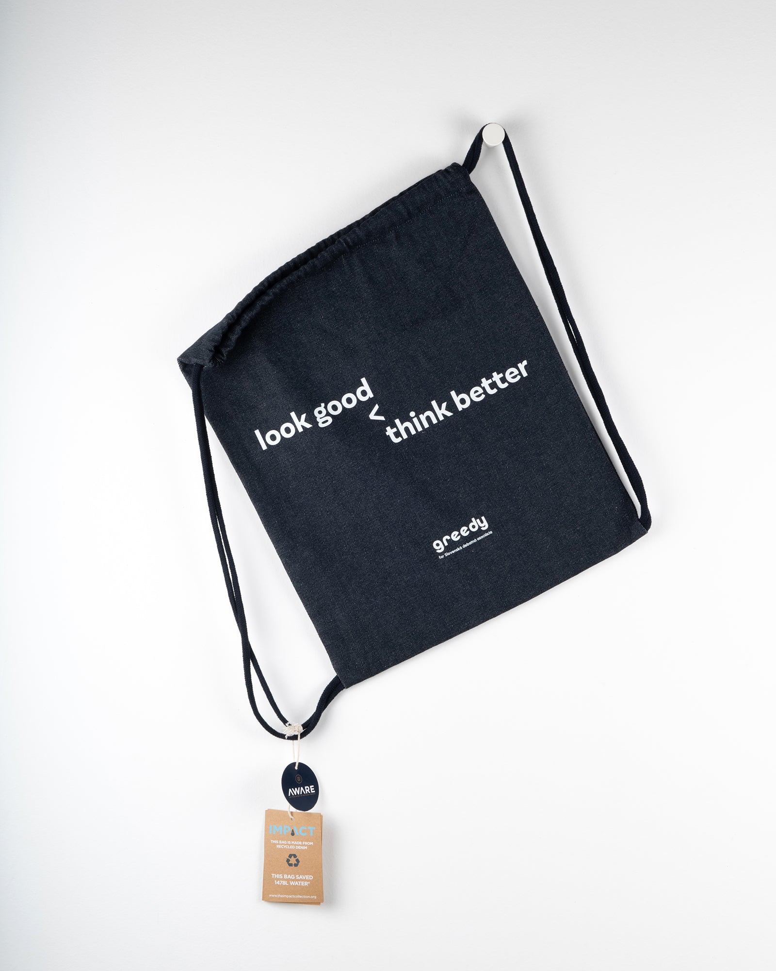 Denimový batoh Look good, think better